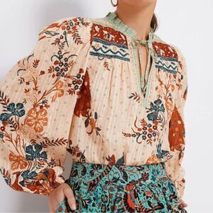 Ulla Johnson Rana Blouse in Egret